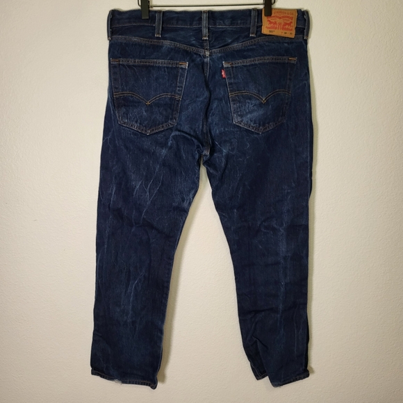 Levi's 501 Original Straight Leg Button Fly Denim Jeans size 38x30 in Dark Wash - Picture 3 of 7